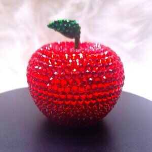 Small Bedazzled Apple, Bling, Teacher Gift, Desk Decor, Rhinestones